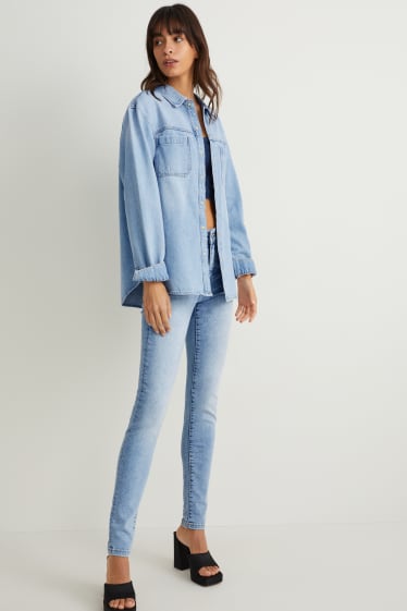 Damen - Jeans-Shacket - jeans-hellblau