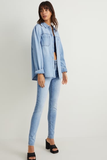 Femei - Cămașă tip jachetă din denim - denim-albastru deschis