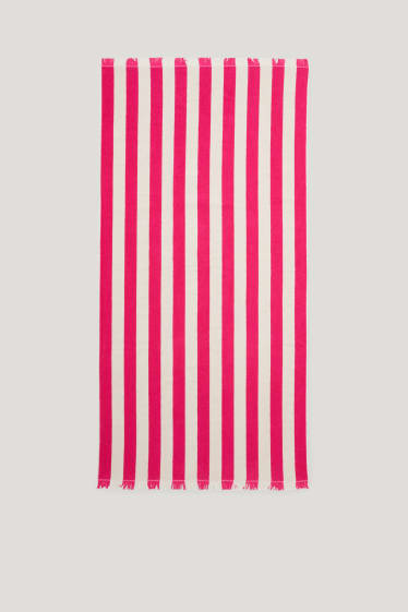 Damen - Frottee-Handtuch - gestreift - 160 x 80 cm - pink
