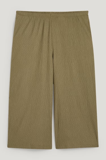 Dámské XL - CLOCKHOUSE - kalhoty culotte - mid waist - světle zelená