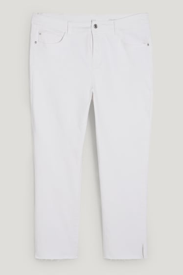 Dámské - Straight jeans - high waist - LYCRA® - bílá