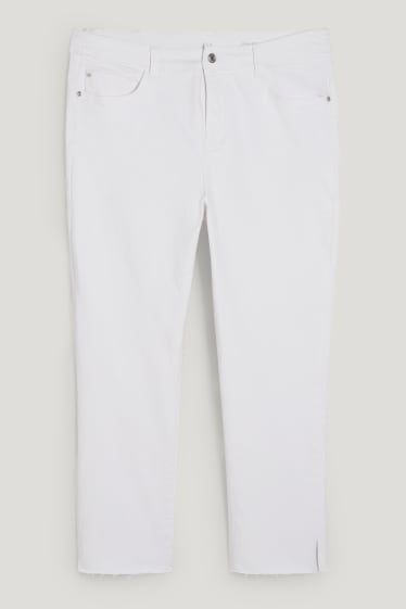 Femmes - Straight jean - high waist - LYCRA® - blanc