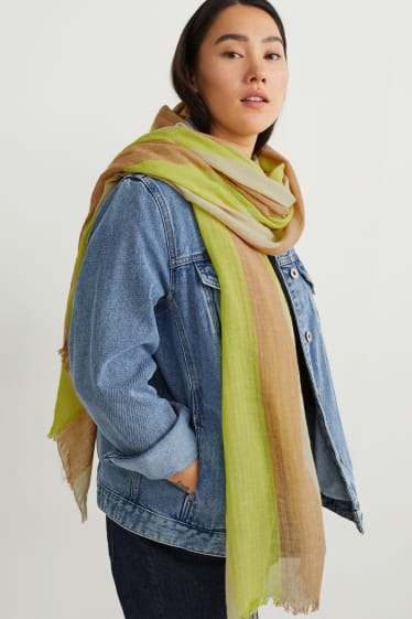 Femmes - Écharpe - marron / jaune