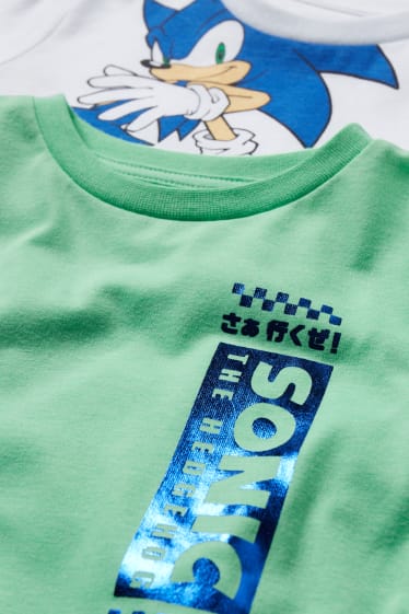 Toddler Boys - Set van 2 - Sonic - T-shirt - wit / groen