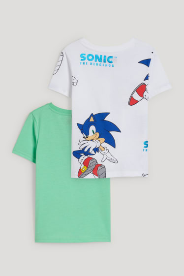 Toddler Boys - Set van 2 - Sonic - T-shirt - wit / groen