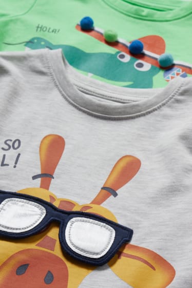Toddler Boys - Multipack 2 buc. - tricou cu mânecă scurtă - gri / verde
