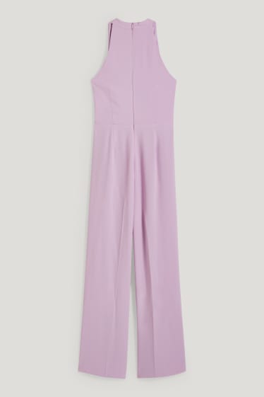 Women - Business jumpsuit - wide leg - light violet
