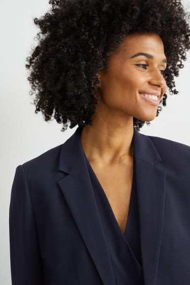 Dames - Business-blazer - relaxed fit - donkerblauw