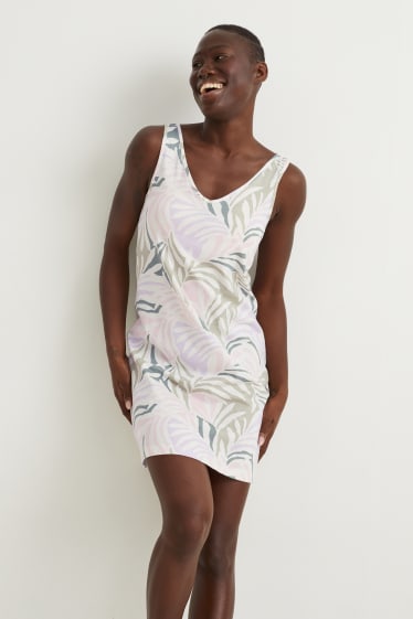 Women - Nightdress - patterned - cremewhite