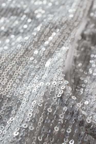 Damen - Paillettenkleid - silber