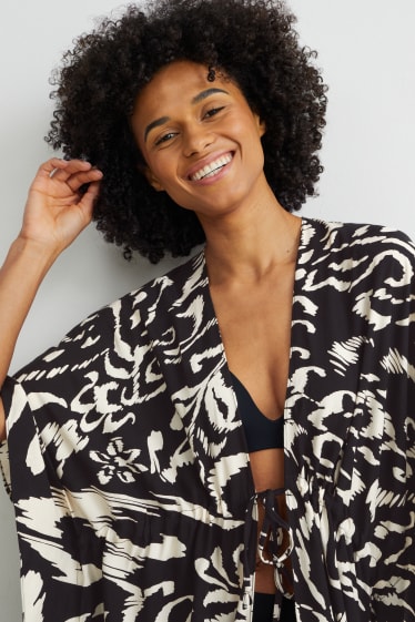 Dames - Kimono - met patroon - wit / zwart