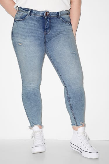 Femei XL - CLOCKHOUSE - skinny jeans - talie medie - LYCRA® - denim-albastru deschis