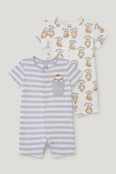 Baby Boys - Multipack 2er - Baby-Pyjama - weiß