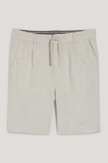 Herren - Shorts - Leinen-Mix - hellbeige