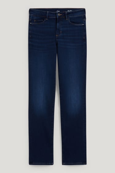 Femei - Straight jeans - talie medie - LYCRA® - denim-albastru