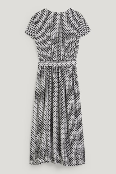 Femmes - Robe portefeuille - à motif - noir / blanc