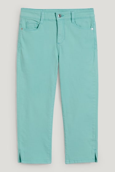 Femei - Jeans capri - talie medie - slim fit - verde mentă