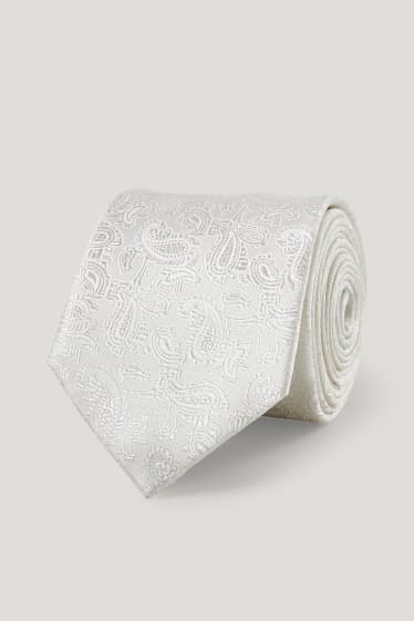 Hombre - Corbata de seda - beige claro