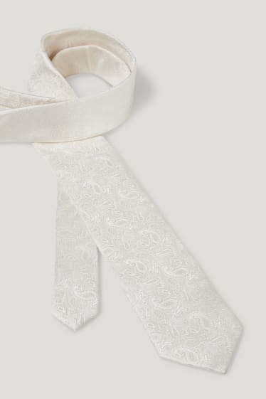Hombre - Corbata de seda - beige claro