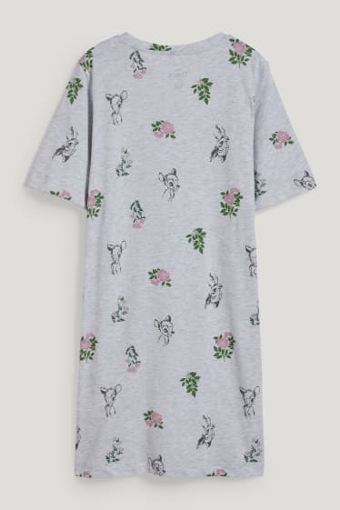 Women - Nightshirt - floral - Bambi - light gray-melange