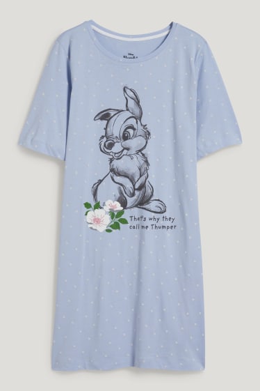 Women - Nightshirt - polka dot - Bambi - light blue