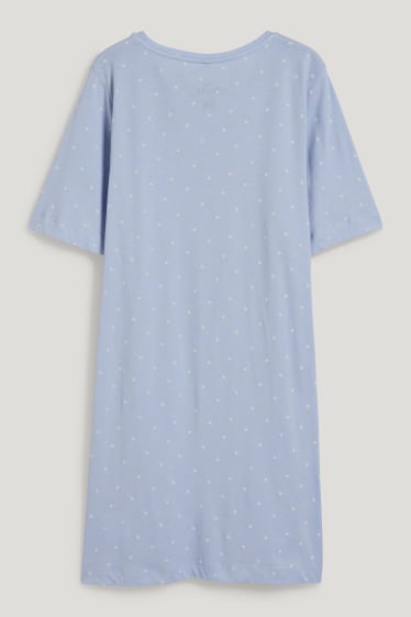 Women - Nightshirt - polka dot - Bambi - light blue
