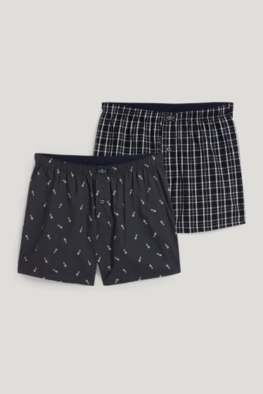 Hombre - Pack de 2 - boxers - tejidos - negro