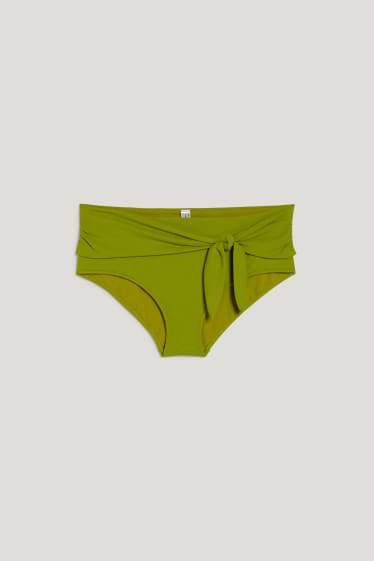 Damen - Bikini-Hose mit Knotendetail - High Waist - LYCRA® XTRA LIFE™ - grün