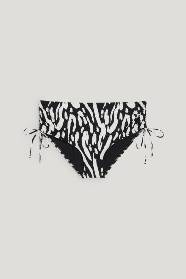 Mujer - Braguita de bikini - mid waist - LYCRA® XTRA LIFE™ - estampada - negro / blanco