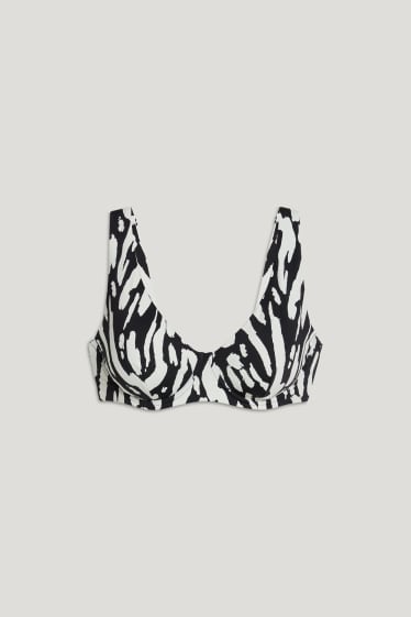 Mujer - Top de bikini con aros - con relleno - LYCRA® XTRA LIFE™ - negro / blanco