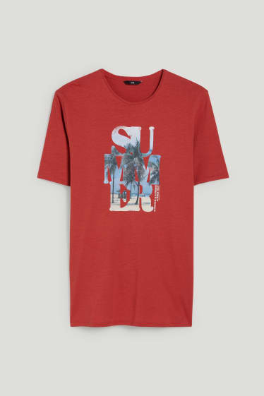 Hombre - Camiseta - rojo oscuro