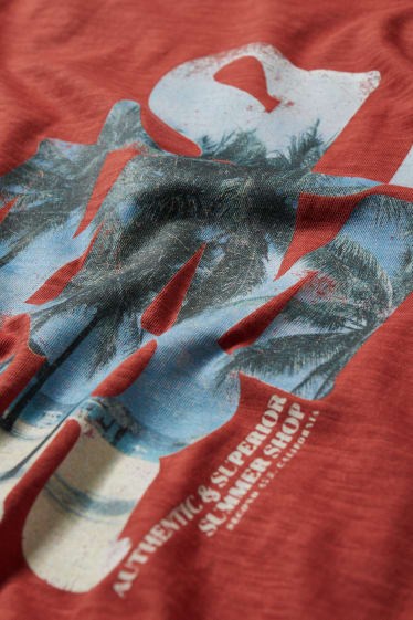 Hombre - Camiseta - rojo oscuro