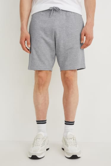 Bărbați - Pantaloni scurți trening - gri melanj
