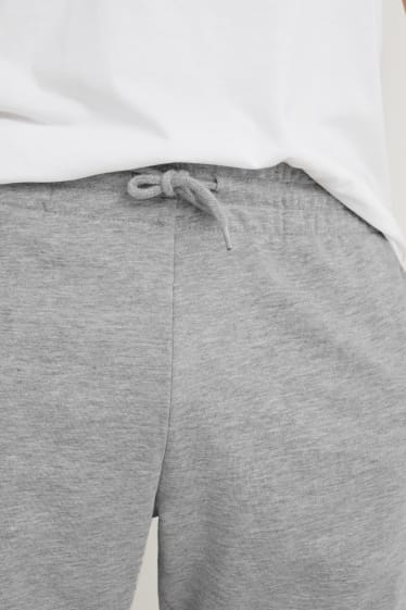 Bărbați - Pantaloni scurți trening - gri melanj