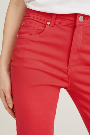 Dámské - Kalhoty - mid waist - skinny fit - růžová