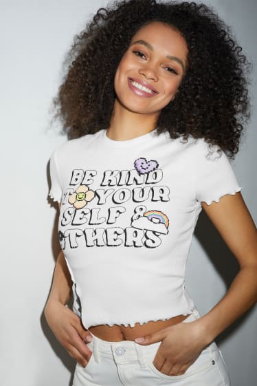 Clockhouse femme - CLOCKHOUSE - T-shirt - blanc crème