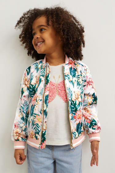 Filles - Blouson - à fleurs - blanc