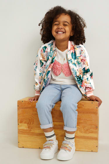Filles - Blouson - à fleurs - blanc