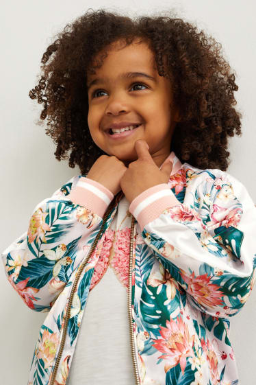 Filles - Blouson - à fleurs - blanc