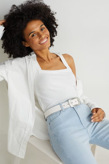 Femmes - Ceinture en cuir - blanc