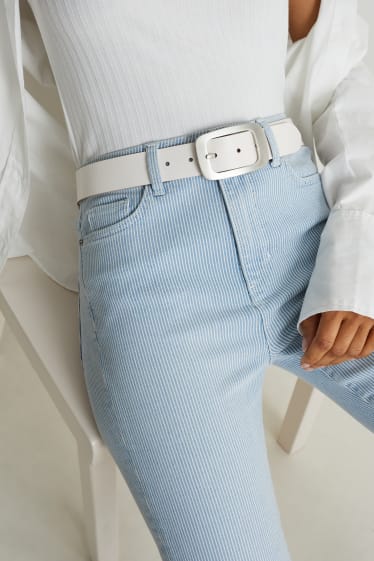 Femmes - Ceinture en cuir - blanc