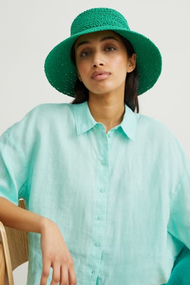Femmes - Chapeau de paille - vert