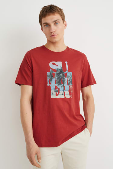 Hombre - Camiseta - rojo oscuro
