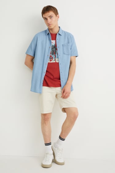 Hombre - Camiseta - rojo oscuro