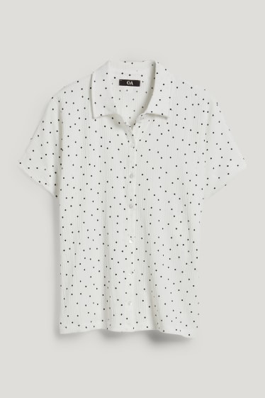 Femmes - Chemisier - à pois - blanc