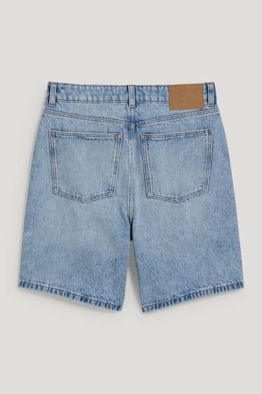 Damen - Jeans-Bermudas - High Waist - jeans-hellblau