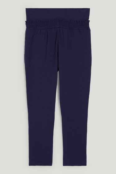 Dámské - Těhotenské kalhoty - tapered fit - tmavomodrá