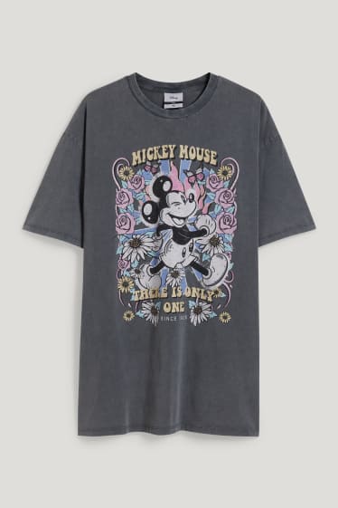 Dámské XL - CLOCKHOUSE - tričkové šaty - Mickey Mouse - šedá