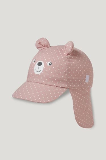 Baby Girls - Cappello per neonati - a pois - rosa scuro