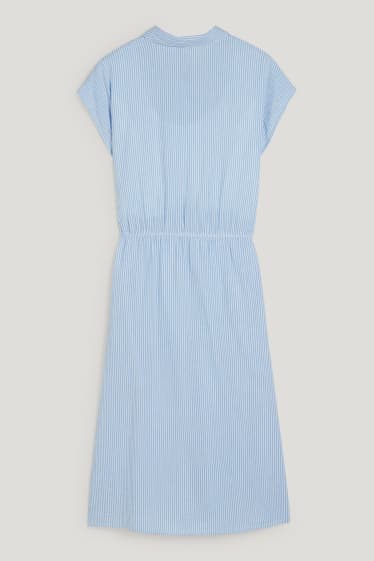 Femmes - Robe-chemisier d’allaitement avec nœud - à rayures - blanc / bleu clair